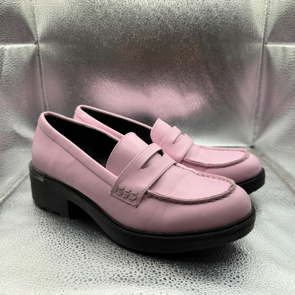 Size 8.5 MBP. Birdie Pink Prism Womens Slip On Comfort Lug Sole Penny Loafers
